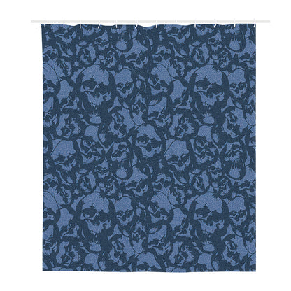 Skull Denim Jeans Pattern Print Polyester Shower Curtain