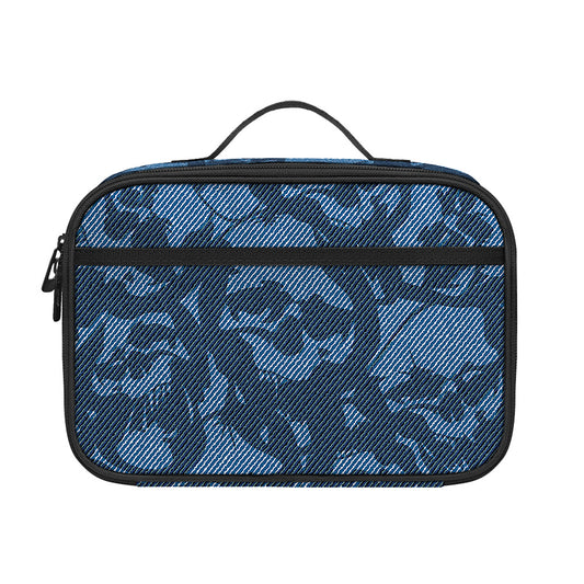 Skull Denim Jeans Pattern Print Portable Lunch Bag