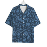 Skull Denim Jeans Pattern Print Rayon Hawaiian Shirt