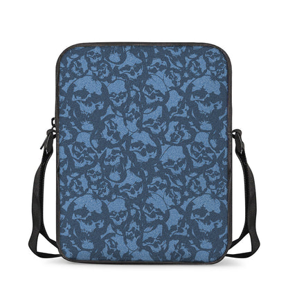 Skull Denim Jeans Pattern Print Rectangular Crossbody Bag