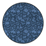 Skull Denim Jeans Pattern Print Round Floor Mat