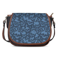 Skull Denim Jeans Pattern Print Saddle Bag