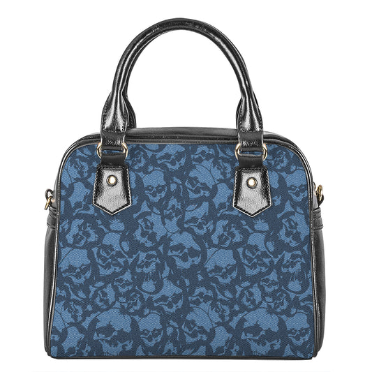 Skull Denim Jeans Pattern Print Shoulder Handbag