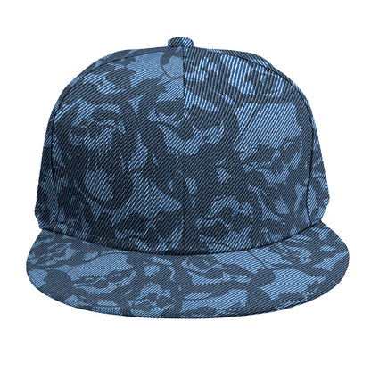 Skull Denim Jeans Pattern Print Snapback Cap