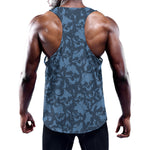 Skull Denim Jeans Pattern Print Training Tank Top