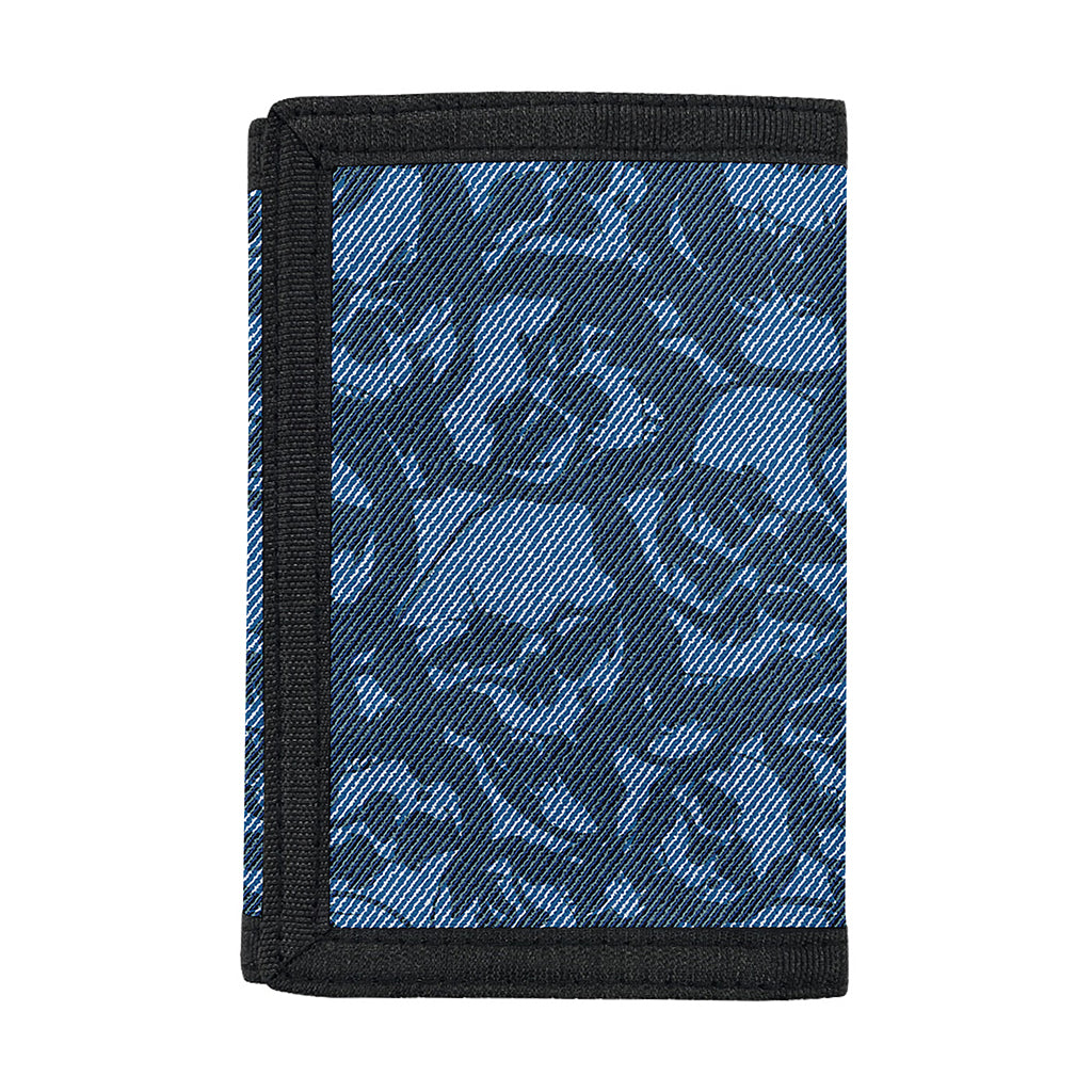 Skull Denim Jeans Pattern Print Trifold Wallet