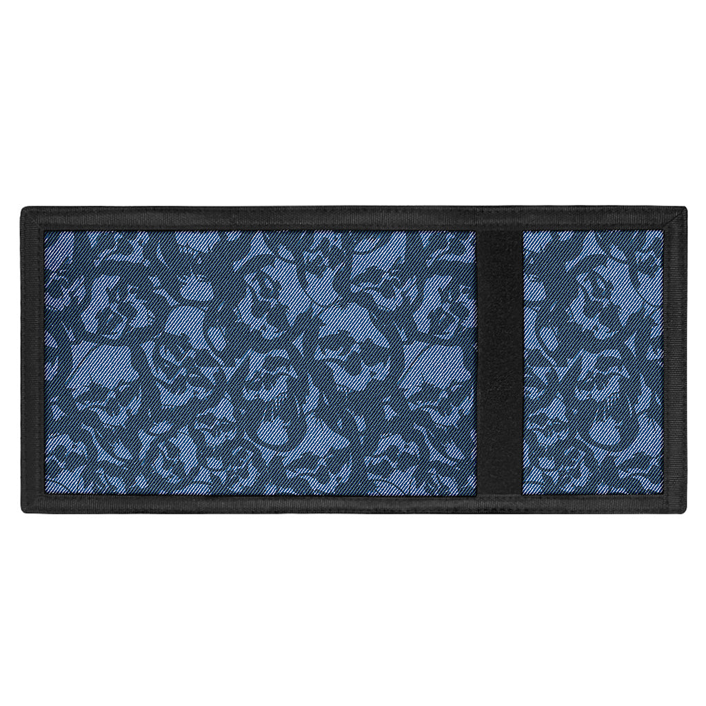 Skull Denim Jeans Pattern Print Trifold Wallet