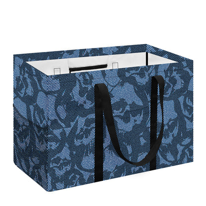 Skull Denim Jeans Pattern Print Utility Tote Bag