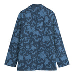 Skull Denim Jeans Pattern Print Women's Cotton Blazer