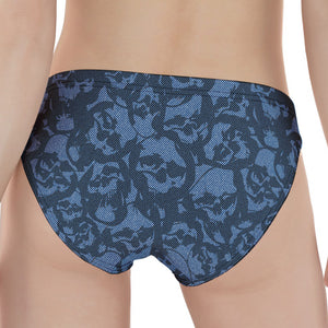 Skull Denim Jeans Pattern Print Women's Panties