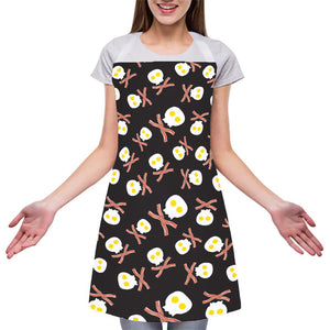 Skull Fried Egg And Bacon Pattern Print Adjustable Apron