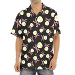 Skull Fried Egg And Bacon Pattern Print Aloha Shirt