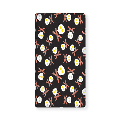 Skull Fried Egg And Bacon Pattern Print Baby Crib Sheet
