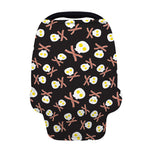 Skull Fried Egg And Bacon Pattern Print Baby Seat Cover