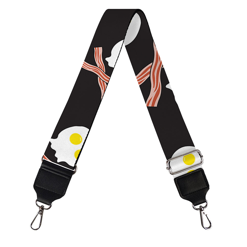 Skull Fried Egg And Bacon Pattern Print Bag Strap