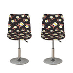 Skull Fried Egg And Bacon Pattern Print Bar Stool Covers