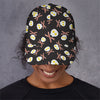 Skull Fried Egg And Bacon Pattern Print Baseball Cap