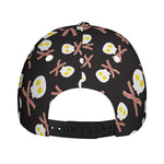 Skull Fried Egg And Bacon Pattern Print Baseball Cap