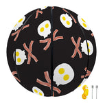 Skull Fried Egg And Bacon Pattern Print Basketball