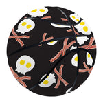 Skull Fried Egg And Bacon Pattern Print Basketball