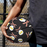 Skull Fried Egg And Bacon Pattern Print Basketball
