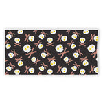 Skull Fried Egg And Bacon Pattern Print Beach Towel