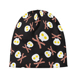 Skull Fried Egg And Bacon Pattern Print Beanie