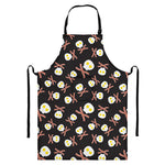 Skull Fried Egg And Bacon Pattern Print Bib Apron With Pocket