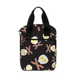Skull Fried Egg And Bacon Pattern Print Bible Tote Bag
