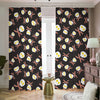 Skull Fried Egg And Bacon Pattern Print Blackout Pencil Pleat Curtains