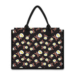 Skull Fried Egg And Bacon Pattern Print Canvas Tote Bag