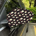 Skull Fried Egg And Bacon Pattern Print Car Side Mirror Covers