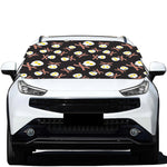 Skull Fried Egg And Bacon Pattern Print Car Windshield Snow Cover