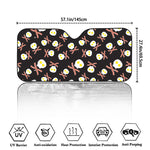 Skull Fried Egg And Bacon Pattern Print Car Windshield Sun Shade