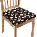 Skull Fried Egg And Bacon Pattern Print Chair Cushion Cover
