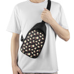 Skull Fried Egg And Bacon Pattern Print Chest Bag