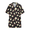 Skull Fried Egg And Bacon Pattern Print Cotton Hawaiian Shirt