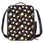 Skull Fried Egg And Bacon Pattern Print Crossbody Lunch Bag
