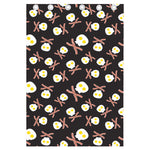 Skull Fried Egg And Bacon Pattern Print Curtain