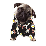 Skull Fried Egg And Bacon Pattern Print Dog Zip Up Hoodie