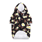 Skull Fried Egg And Bacon Pattern Print Dog Zip Up Hoodie