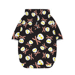 Skull Fried Egg And Bacon Pattern Print Dog Zip Up Hoodie