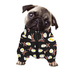 Skull Fried Egg And Bacon Pattern Print Dog Zip Up Jacket
