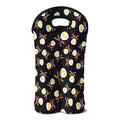 Skull Fried Egg And Bacon Pattern Print Double Neoprene Wine Tote