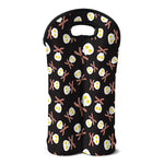 Skull Fried Egg And Bacon Pattern Print Double Neoprene Wine Tote