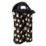 Skull Fried Egg And Bacon Pattern Print Double Neoprene Wine Tote