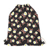 Skull Fried Egg And Bacon Pattern Print Drawstring Bag