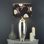 Skull Fried Egg And Bacon Pattern Print Drum Lamp Shade