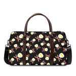 Skull Fried Egg And Bacon Pattern Print Duffle Bag