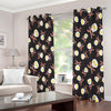 Skull Fried Egg And Bacon Pattern Print Extra Wide Grommet Curtains